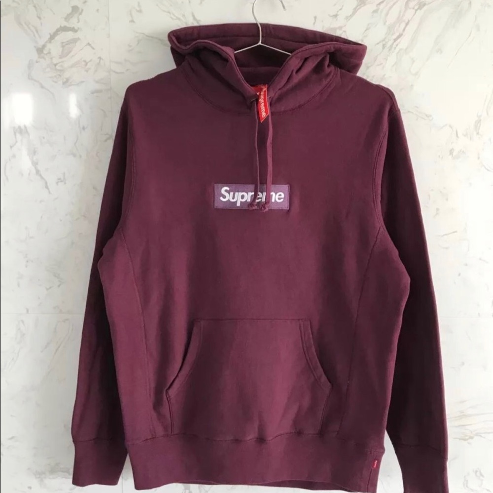 Supreme Box Logo Hoodie - Burgundy; FW11